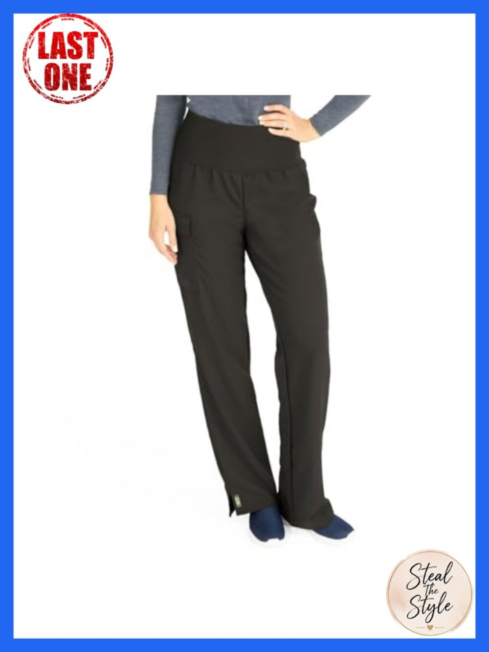 Medline Ave Petite Scrub Pants Yoga Stretch Cargo Pocket Pull On